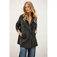 Ba&sh per donna. 1H25VEST Cardigan Vesta grigio scuro (36), Casual, Lana