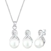 Elli Set di gioielli 'Infinity' argento / bianco perla