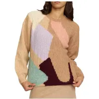 Selfhood Women's Knit Sweater Maglione Donna (XL, beige)