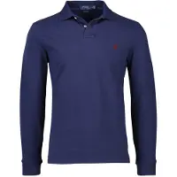 Ralph Lauren per uomo. 710680790046 Polo in piqué slim fit blu scuro personalizzata (XXL), Casual, Cotone, Manica lunga, Navy