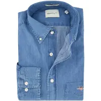 Gant per uomo. 3000400 Camicia blu vestibilità regolare (5XL), Casual, Cotone, Classico, Manica lunga