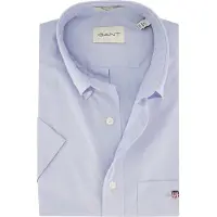 Gant per uomo. 3000101 Camicia a maniche corte vestibilità regolare in popeline blu (3XL), Casual, Cotone, Manica corta