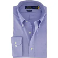 Ralph Lauren per uomo. 712870507002 Camicia Oxford blu vestibilità personalizzata (39.5), Casual, Cotone, Classico, Manica lunga