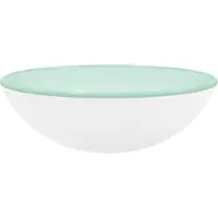 vidaXL Lavabo in vetro temperato 42x14 cm Bianco