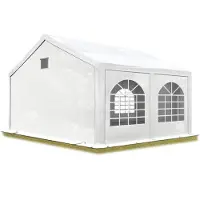 TOOLPORT Tendone per feste Gazebo 3x4 m bianco ca. PE 500 N Impermeabile Protezione UV Sagre Eventi Mercati Esterno con telaio a pavimento