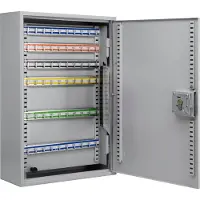 BURG-WÄCHTER Armadio per chiavi con serratura PZ 6850 - Armadio per chiavi con 200 ganci, acciaio grigio chiaro