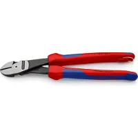 Knipex 74 22 250 T Taglierina diagonale Kraft con impugnatura multicomponente, con occhiello di fissaggio integrato per il fissaggio di un fermo di sicurezza nero atramentato 250 mm