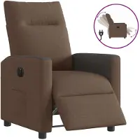 vidaXL Poltrona relax elettrica in tessuto marrone