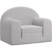 vidaXL Divano letto per bambini Grigio chiaro Morbido in peluche