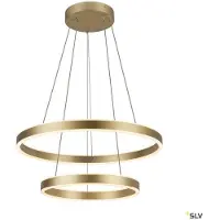 SLV One Double LED a sospensione, ottone, Ø 60 cm