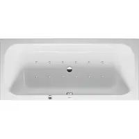 Duravit Baignoire balnéo Collection One, version à encastrer, double dos inclinés, bâti-support, garniture de vidage et de trop-plein, système Air, 1800x800mm, 760614000AS0000, 760614000AS0000