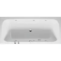 Duravit Baignoire balnéo Collection One, version à encastrer, double dos inclinés, bâti-support, garniture de vidage et de trop-plein, système Jet, 1800x800mm, 760614000JS1000, 760614000JS1000