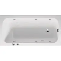 Duravit Baignoire balnéo Collection One, version à encastrer, simple dos, bâti-support, garniture de vidage et de trop-plein, système Jet, 1500x750mm, 760609000JS1000, 760609000JS1000