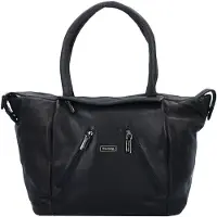 Greenland Nature Black Nappa Borsa shopper Vera Pelle 33 cm nero