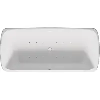Duravit Baignoire balnéo Collection One, à poser, double dos inclinés, habillage sans soudure, garniture de vidage et de trop-plein blanche, système Air, 1800x800mm, 760911000AS0000, 760911000AS0000