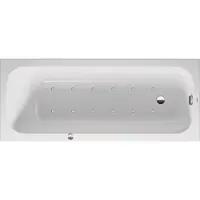 Duravit Baignoire balnéo Collection One, version à encastrer, simple dos, bâti-support, garniture de vidage et de trop-plein, système Air, 1700x700mm, 760611000AS0000, 760611000AS0000