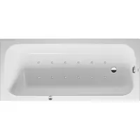Duravit Baignoire balnéo Collection One, version à encastrer, simple dos, bâti-support, garniture de vidage et de trop-plein, système Air, 1800x800mm, 760613000AS0000, 760613000AS0000