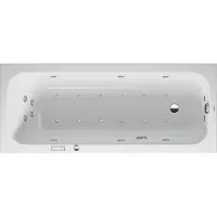 Duravit Baignoire balnéo Collection One, version à encastrer, simple dos, bâti-support, garniture de vidage et de trop-plein, système Combi E, 1700x700mm, 760611000CE1000, 760611000CE1000