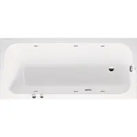 Duravit Baignoire balnéo Collection One, version à encastrer, simple dos, bâti-support, garniture de vidage et de trop-plein, système Jet, 1800x800mm, 760613000JS1000, 760613000JS1000