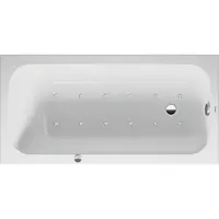 Duravit Baignoire balnéo Collection One, version à encastrer, simple dos, bâti-support, garniture de vidage et de trop-plein, système Air, 1500x750mm, 760609000AS0000, 760609000AS0000