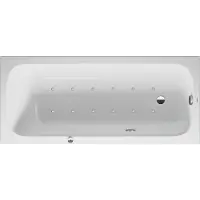 Duravit Baignoire balnéo Collection One, version à encastrer, simple dos, bâti-support, garniture de vidage et de trop-plein, système Air, 1700x750mm, 760612000AS0000, 760612000AS0000