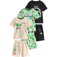 Next Pigiama 'License Minecraft' beige / menta / nero / bianco