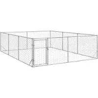 vidaXL Cuccia per cani da esterno con porta 3x4x1 m Acciaio zincato