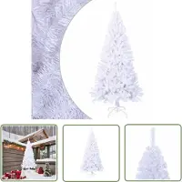 The Living Store Albero di Natale artificiale con rami spessi Bianco 210 cm PVC