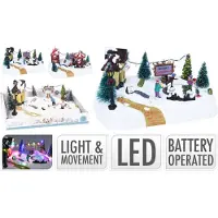 Homestyling Decorazioni natalizie Scena illuminazione LED ICE RAILWAY
