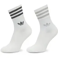 Adidas Calzini Mid-Cut Glitter Crew Socks 2 Pairs donne - Bianco - L