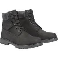 Timberland per donna. TB18658A0011 Stivali in pelle nera da 6 pollici (40 W), Nero, Basso, Stringhe, Casual