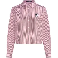 Karl Lagerfeld Ikon Choupette Cropped Shirt Scarlet Sage-white Stripes Taglia: 46 | Magliette intime Outlet | Donna | Rosso