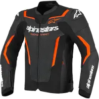 Alpinestars Giacca In Pelle GP Force V2 Air Black Red Fluo, Taglia: 58