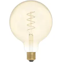 Creative Cables Lampadina Led Gold 1800k Carbon Line Curved Filament With Globe Spiral 4w