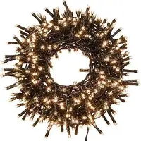 Lotti Catene luminose a LED Mini per alberi di altezza superiore a 3,1 metri, con 2000 LED bianco caldo, lunghezza totale 44,5 metri (40,5 metri + 4 metri)