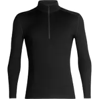 Icebreaker - Intimo con collo a zip in lana merino - M Merino 175 Everyday LS Half Zip Black per Uomo in Pelle - Taglia L - Nero