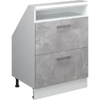 Vicco Mobile cucina sottotetto R-Line Calcestruzzo 60 cm con 2 cassetti, Model 58238