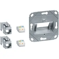 HAGER ELEKTRO GMKSRJ45C6A2 Anschluss Modul 2x RJ45 Cat.6a f.zentralscheibe UAE 2f hfr (GMKSRJ45C6A2)