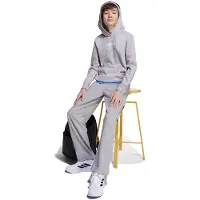 Adidas Kid's LIN FL Hoody Felpa con cappuccio Bambini (140, grigio)