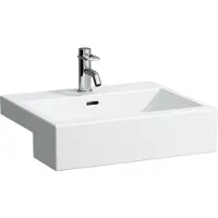 Laufen Living City lavabo semi-encastré, avec trop-plein, 1 trou pour robinet, 550x460mm, blanc, H8134320001041, H8134320001041