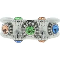 Otazu Vintage Barrel Ring Multicolor - Rhodium Taglia: OS | Anelli Outlet | Donna
