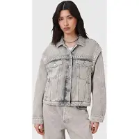 AllSaints Chlo Stud Jacket Washed Grey Taglia: 12 | Giacche di jeans Outlet | Donna | Grigio