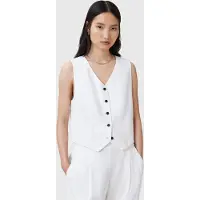 AllSaints Aleida Tri Waistcoat White Taglia: 6 | Gilet Outlet | Donna | Bianco