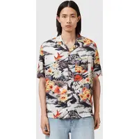 AllSaints Oscani Ss Shirt Jet Black Taglia: S | Camicie Casual Outlet | Uomo | Nero