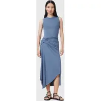 AllSaints Rivi Sl Dress Flint Stone Blue Taglia: 10 | Abiti Midi Outlet | Donna | Blu