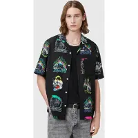 AllSaints Gnar Ss Shirt Jet Black Taglia: XL | Camicie Casual Outlet | Uomo | Nero