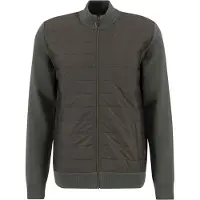 Barbour - Gilet trapuntato - Essential Carn Baffle Zip Through Knitt Olive per Uomo - Taglia L - Kaki