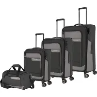 Travelite Viia 4 ruote Set di valigie 4 pezzi espandibile grigio