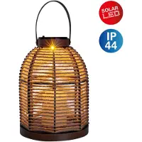Näve Lampada LED solare Korbinian, marrone, altezza 29 cm, IP44, lanterna