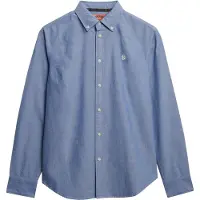 Superdry per donna. W4010565A Camicia Oxford slim fit blu (XS), Casual, Cotone, Classico, Manica lunga